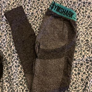 Gymshark Flex Leggings Charcoal Marl/Turquoise